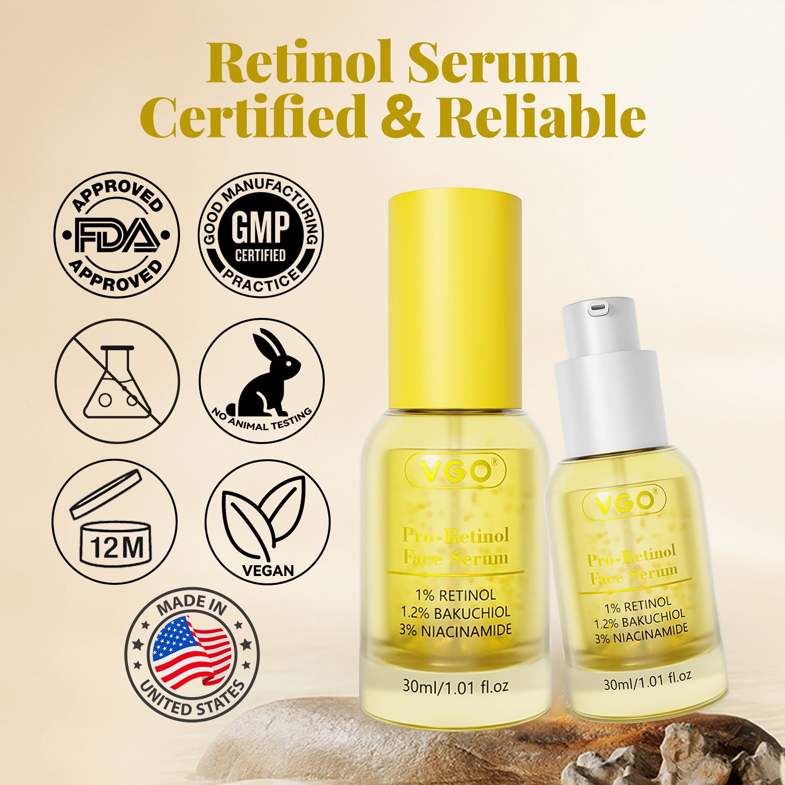 Dermatologist-Approved Pro-Retinol Face Serum for Daily Repair, Healthy and Happy skin.
